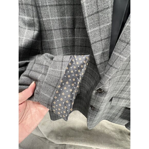 Ralph Lauren Chaps Blazer Men’s 44R Gray Plaid Jacket Sports Coat Check Preppy - Picture 3 of 6